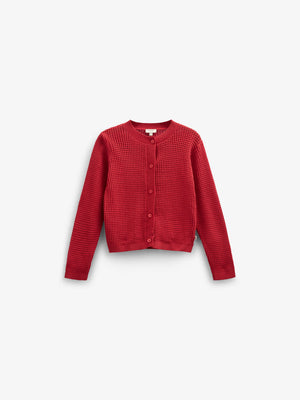 Katoenen gebreid vest - Kids - Cherry Red | 101269 Katie