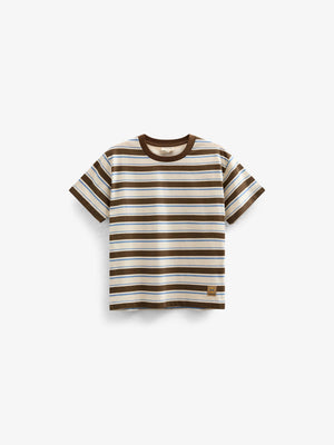 Retro Striped T-shirt - Tween - Dark Brown | 101274 Steven