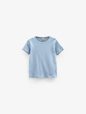 Pointelle T-shirt met contrasterende picot - Kids - Powder Blue | 101285 Drew