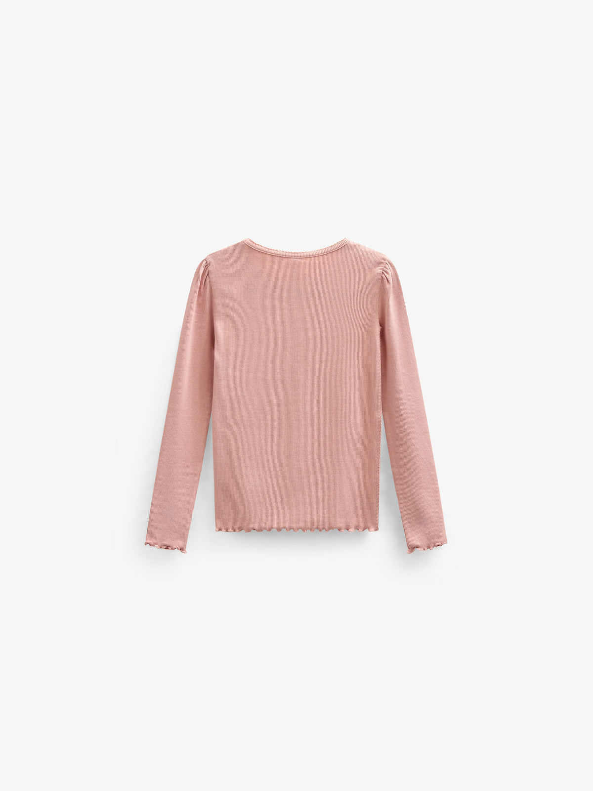Modal Rib Long Sleeved T-shirt - Kids - Rose Tan | 101306 Lottie
