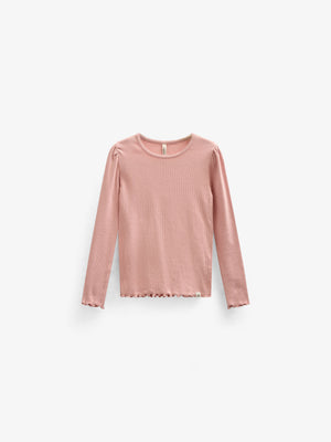 Modal Rib Long Sleeved T-shirt - Tween - Rose Tan | 101307 Lottie