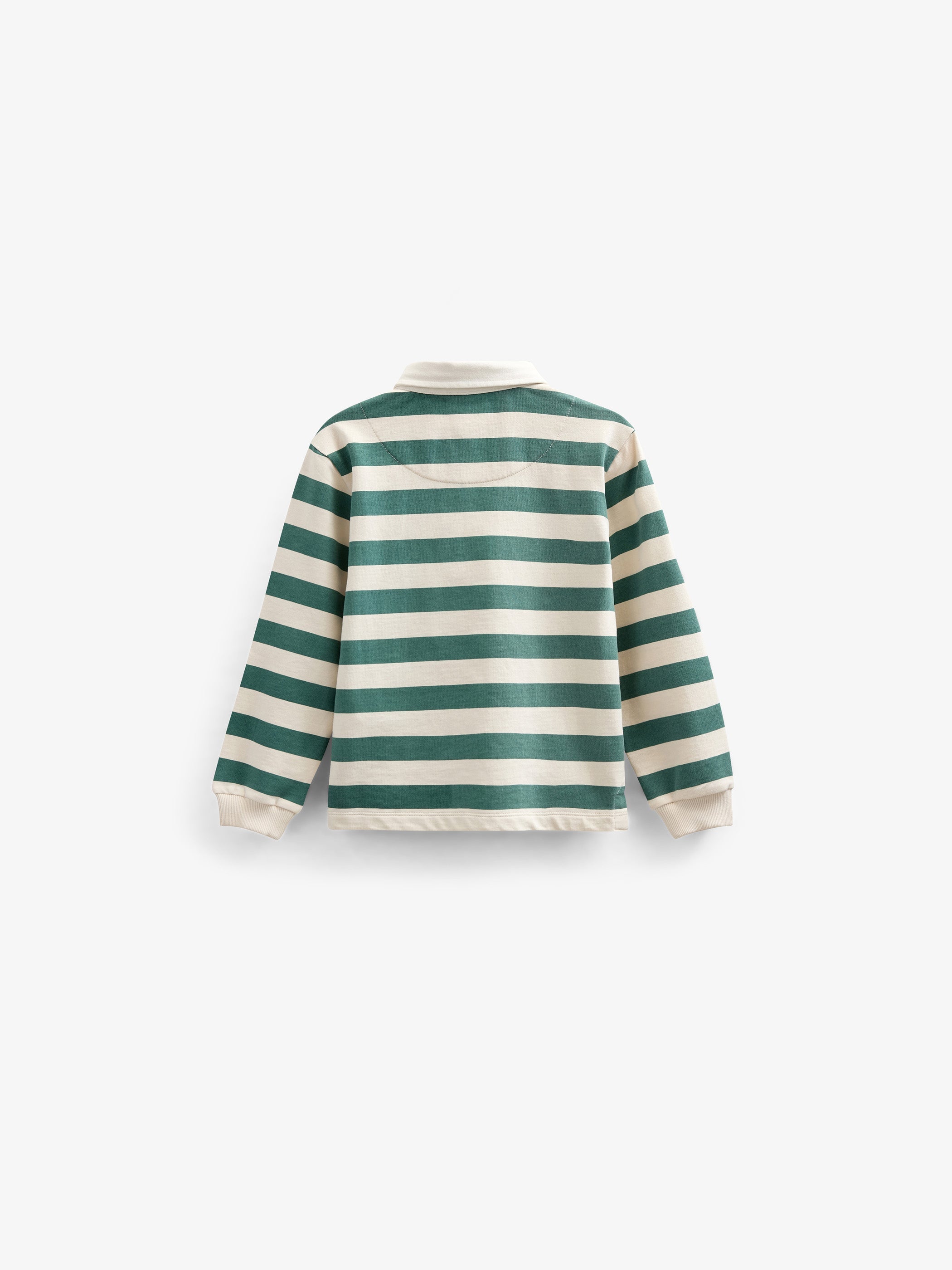 Gestreept Polo Sweatshirt - Kids - Tropical Green/Offwhite | 101340 Marco