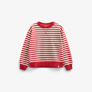 Gestreepte Crewneck Sweatshirt - Kids - Cherry Red Stripe | 101342 Daniella
