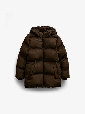 Adventure® gewatteerde winterjas met verstelbare taille Tween - Dark Brown | 101414 Elenor