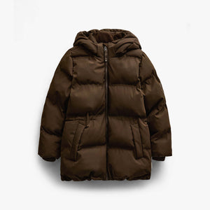 Adventure® gewatteerde winterjas met verstelbare taille Tween - Dark Brown | 101414 Elenor