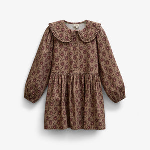 Gebloemde katoenen jurk met rucheskraag Tween - Rose/Bordeaux | 101426 Nova