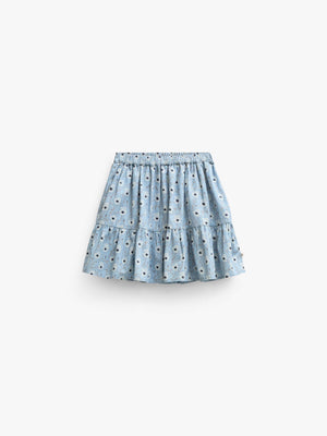 Gebloemde katoenen rok Tween - Blue/Brown | 101432 Nova