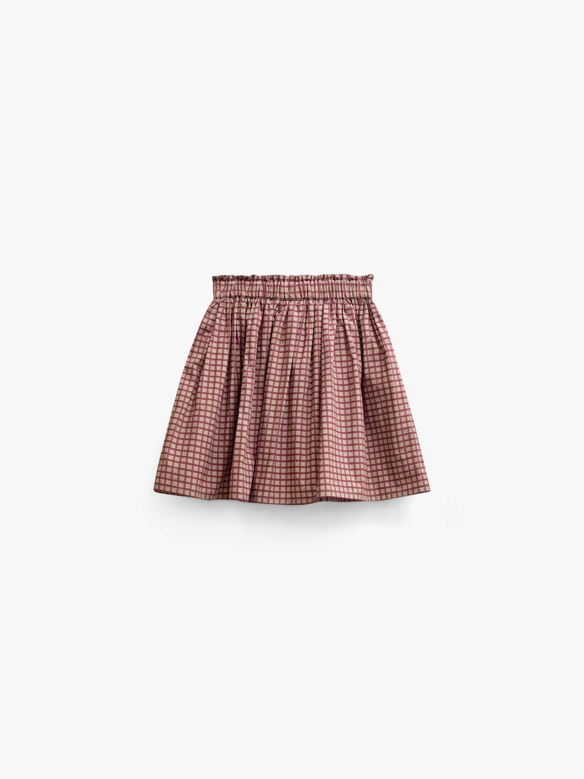 Poplin rok met ruchezakken Tween - Bordeaux Check | 101444 Julia
