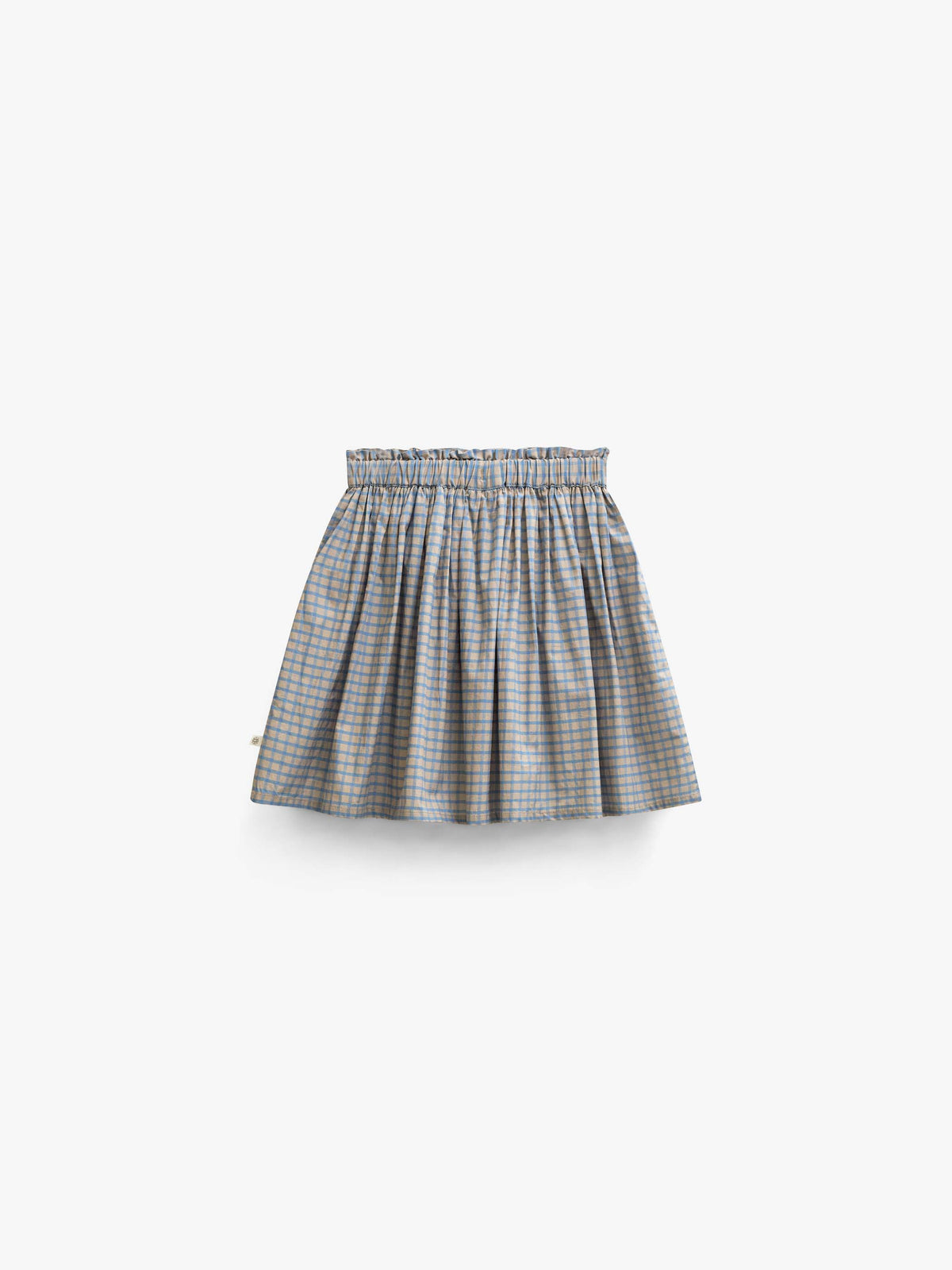 Poplin rok met ruchezakken Tween - Blue Check | 101446 Julia