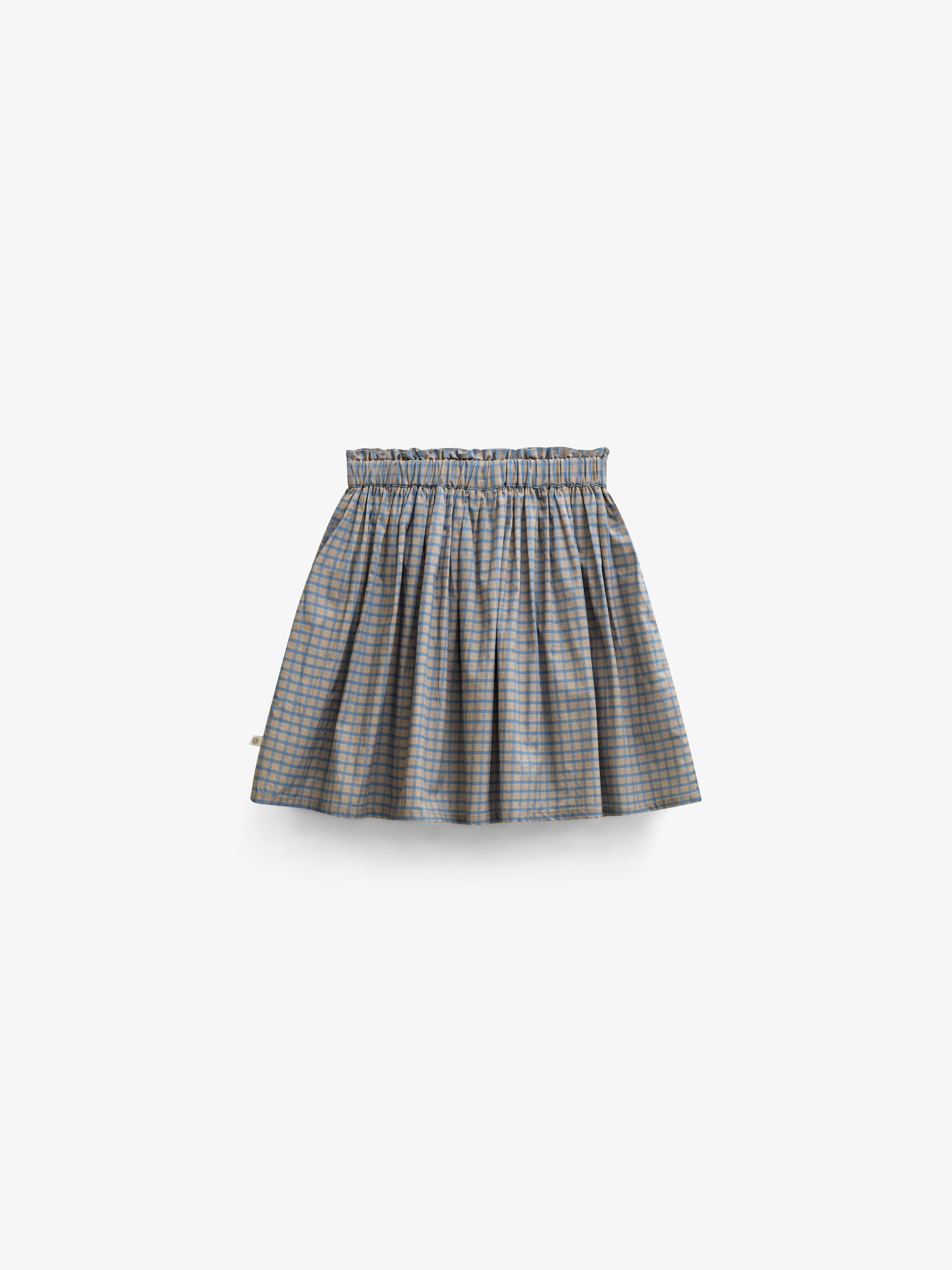 Frill Pocket Poplin Skirt - Tween - Blue Check | 101446 Julia
