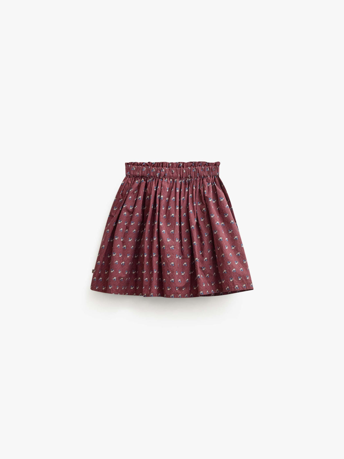 Poplin rok met ruchezakken Kids - Bordeaux Flowerprint | 101447 Julia