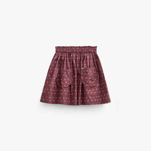 Poplin rok met ruchezakken Kids - Bordeaux Flowerprint | 101447 Julia