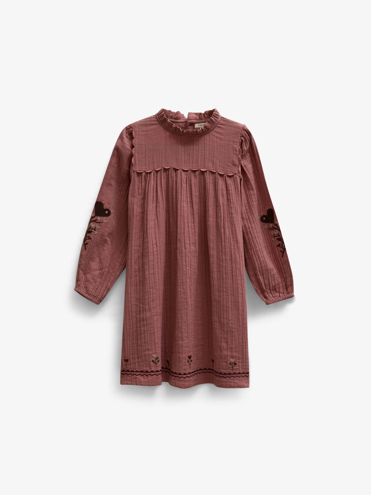 Cross-Stitch Double Gauze Dress - Tween - Dusty Rose | 101466 Laureen