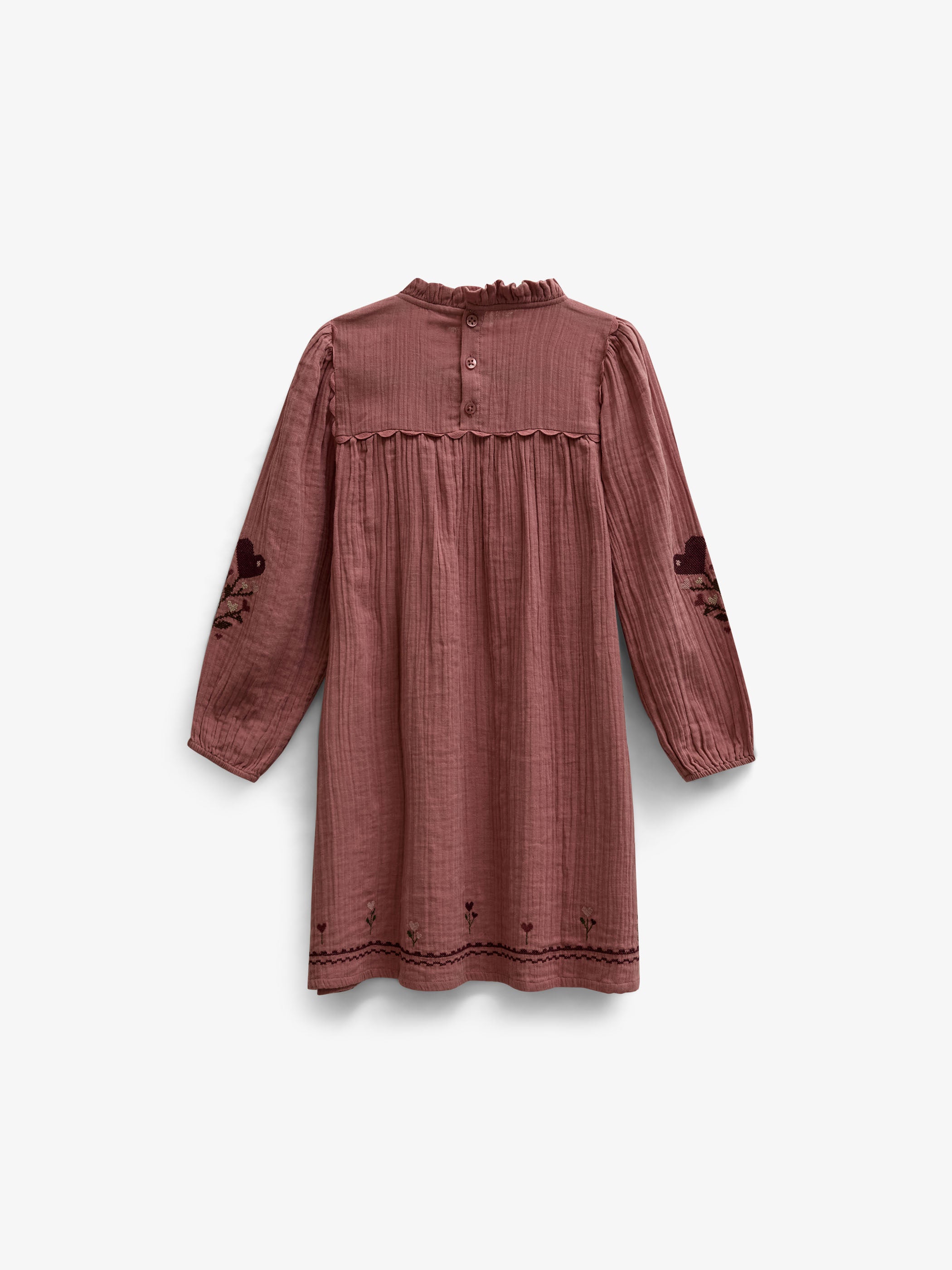 Cross-Stitch Double Gauze Dress - Tween - Dusty Rose | 101466 Laureen
