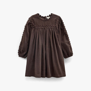 Corduroy jurk met zigzagband Tween - Dark Brown | 101474 Sille