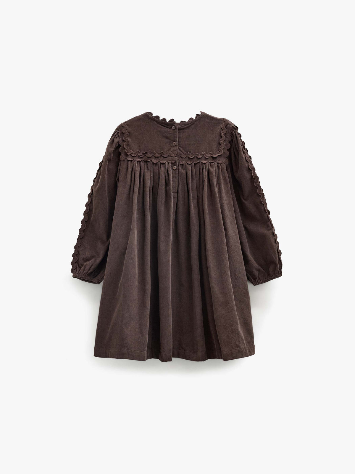 Corduroy jurk met zigzagband Tween - Dark Brown | 101474 Sille