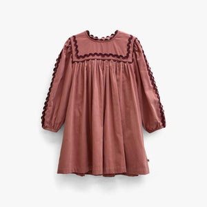 Corduroy jurk met zigzagband Kids - Dusty Rose | 101475 Sille
