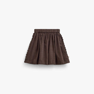 Corduroy rok met zigzagband Tween - Dark Brown | 101478 Sille