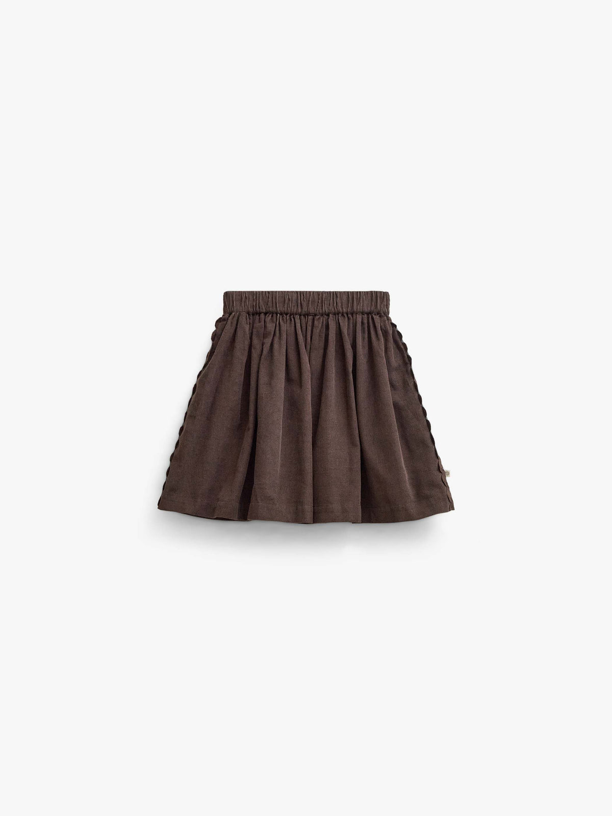 Corduroy rok met zigzagband Tween - Dark Brown | 101478 Sille