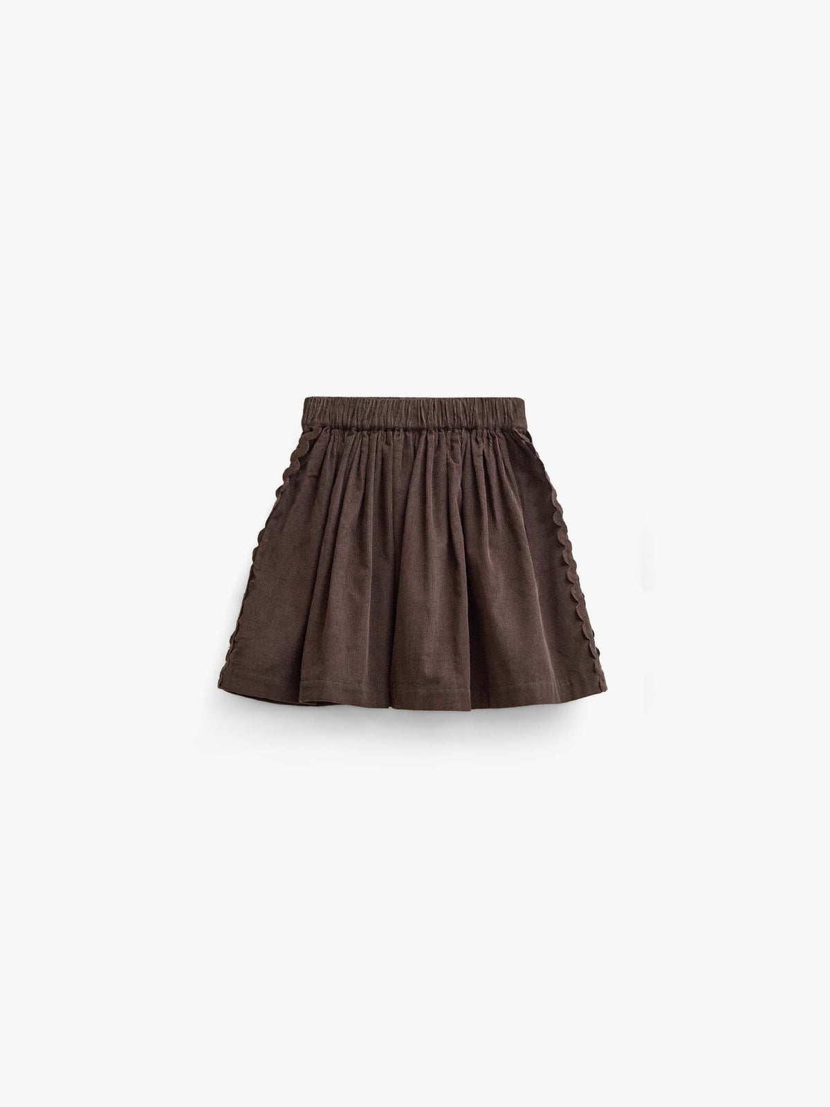 Corduroy rok met zigzagband Kids - Dark Brown | 101477 Sille
