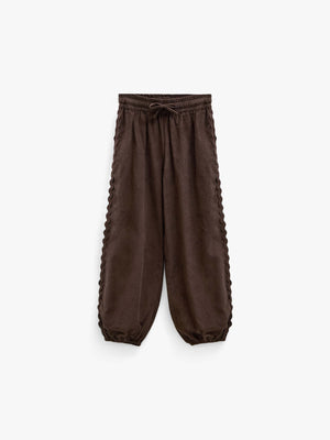 Corduroy broek met zigzagband Tween - Dark Brown | 101482 Sille