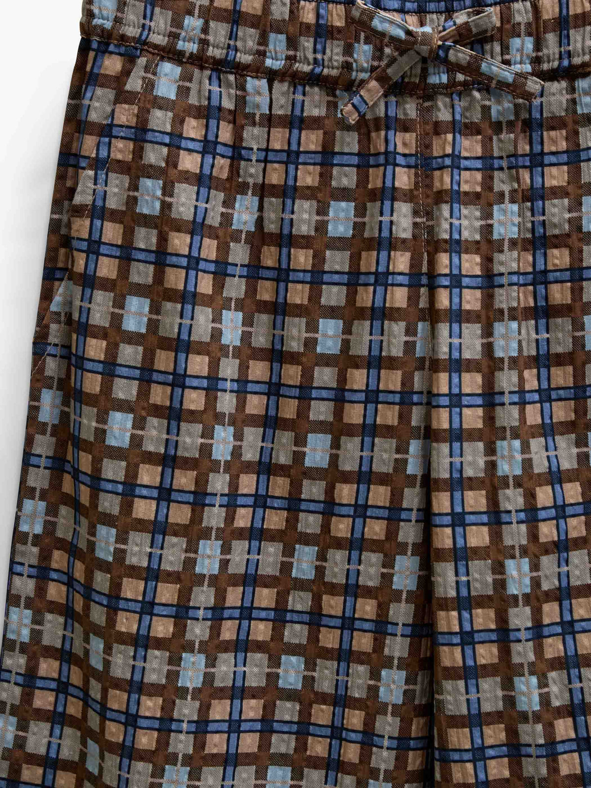 Checked Cotton Trousers - Kids - Blue | 101491 Penny
