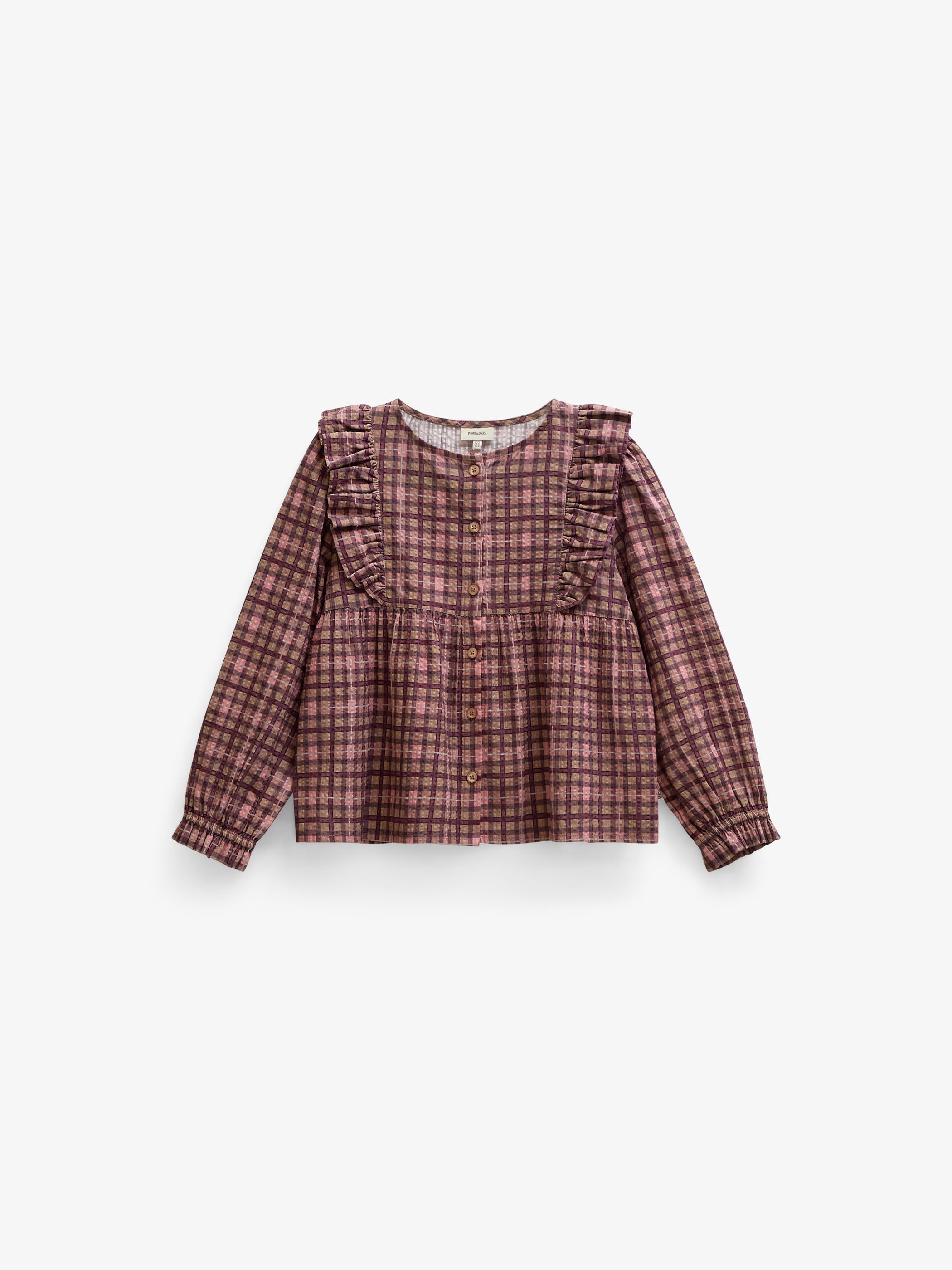 Checked Cotton Frill Blouse - Tween - Rose | 101494 Penny