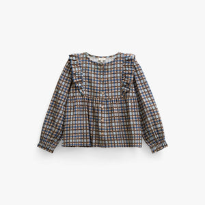 Geruite katoenen blouse met ruches Tween - Blue | 101496 Penny