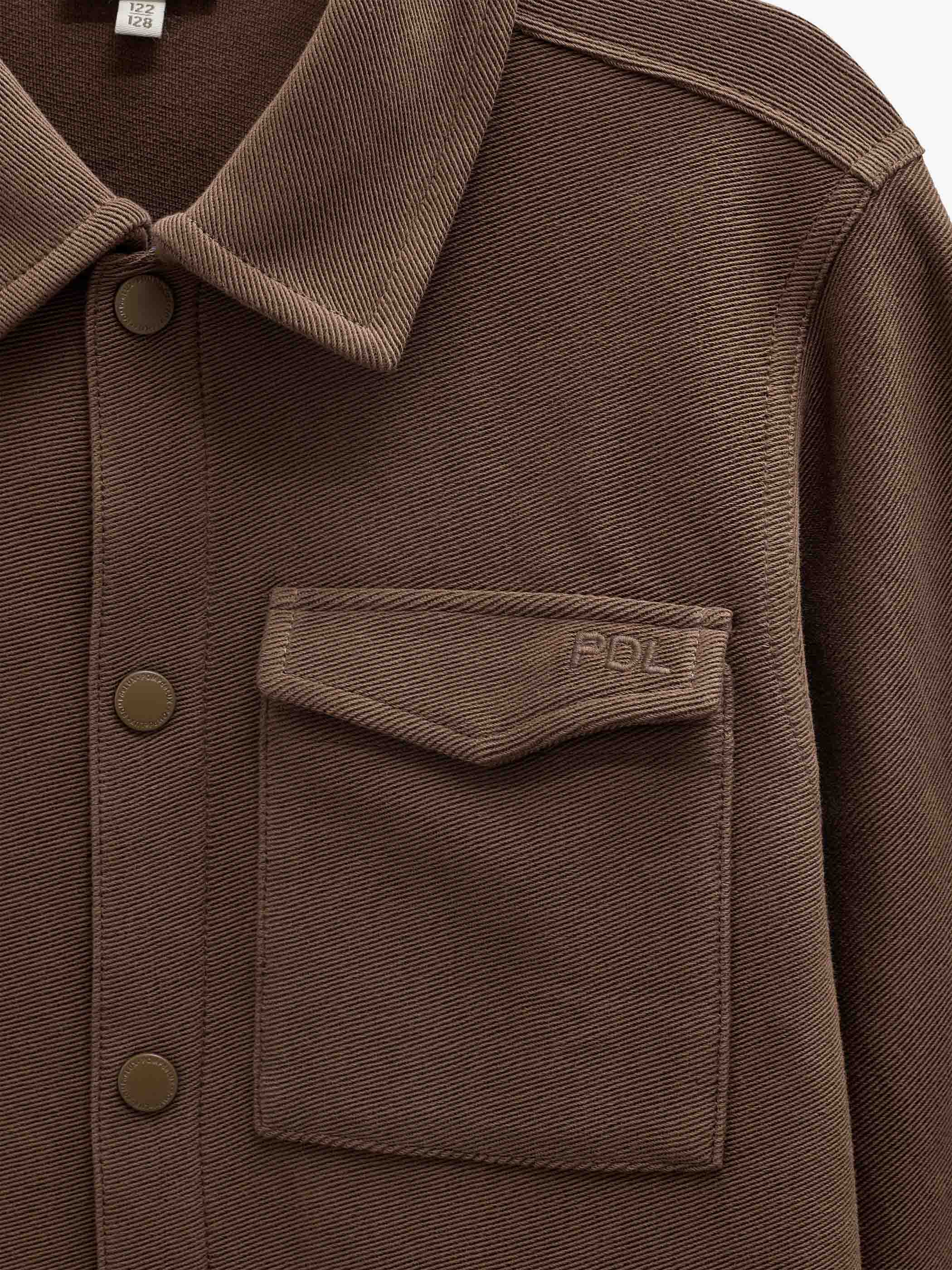 Overshirt in gestructureerde sweatstof Tween - Brown | 101502 Wilder