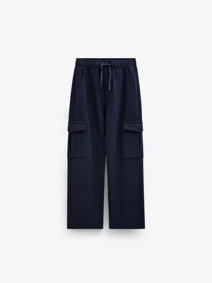 Cargo joggingbroek in gestructureerde sweatstof Tween - Navy | 101511 Wilder