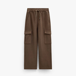 Cargo joggingbroek in gestructureerde sweatstof Tween - Brown | 101512 Wilder