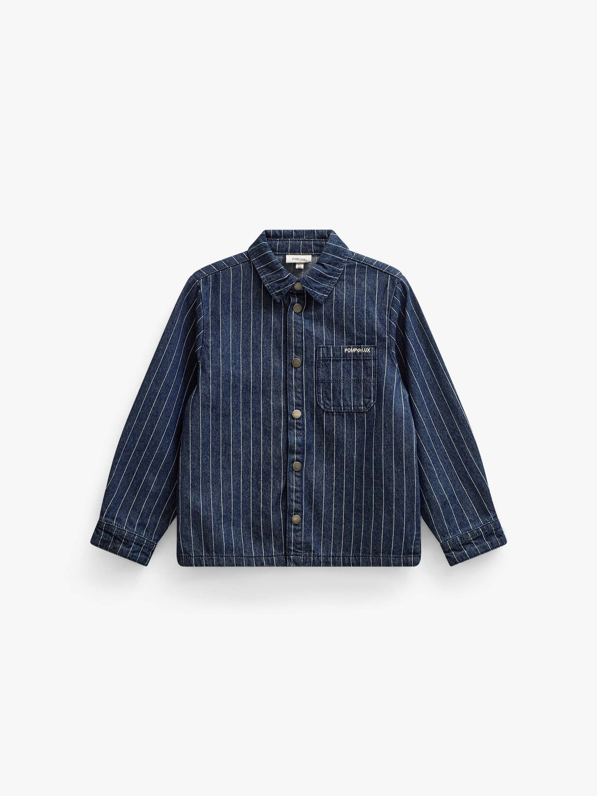 Denim overshirt met krijtstreep Tween - Dark Blue | 101515 Austin