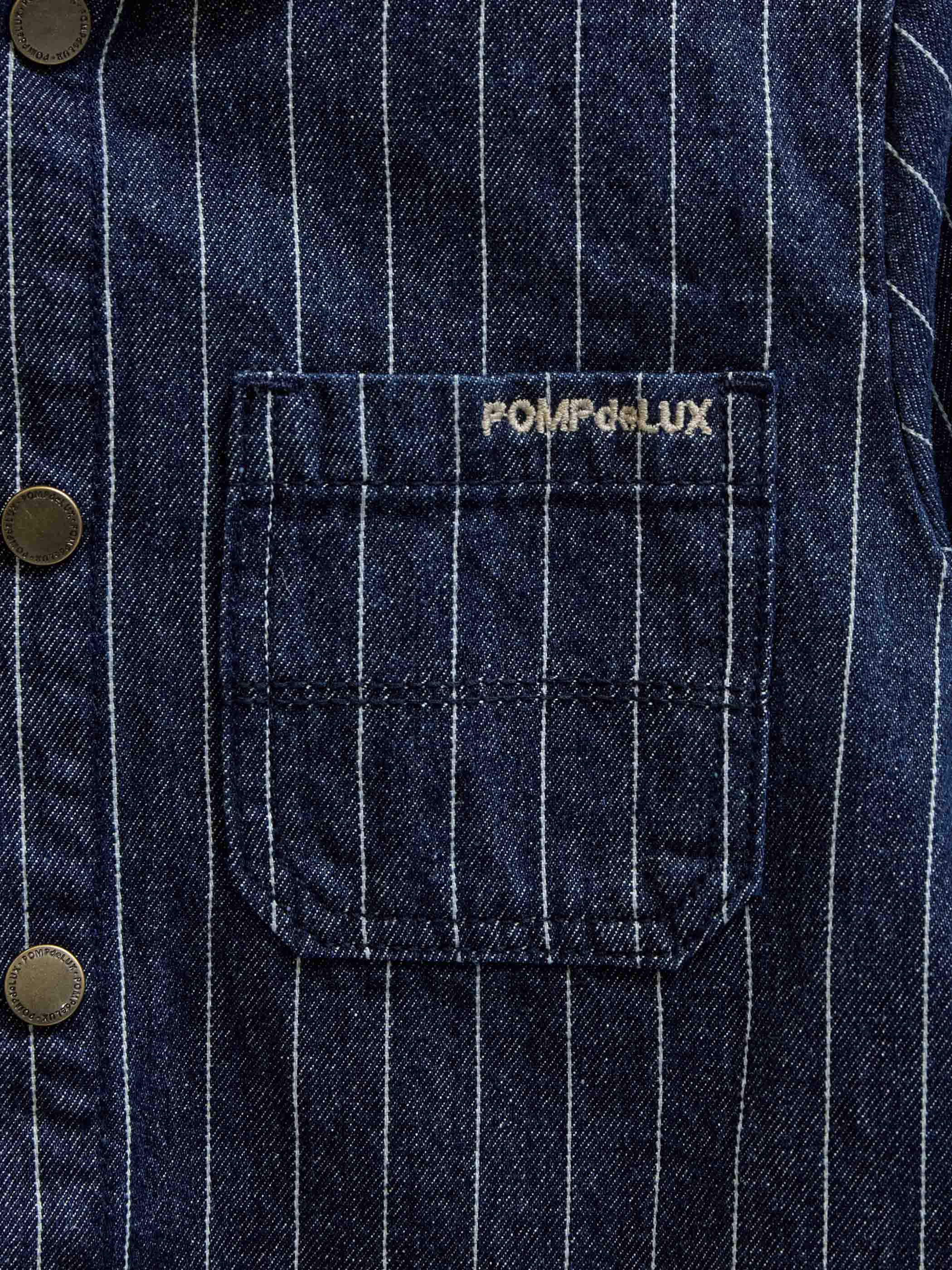 Denim overshirt met krijtstreep Tween - Dark Blue | 101515 Austin