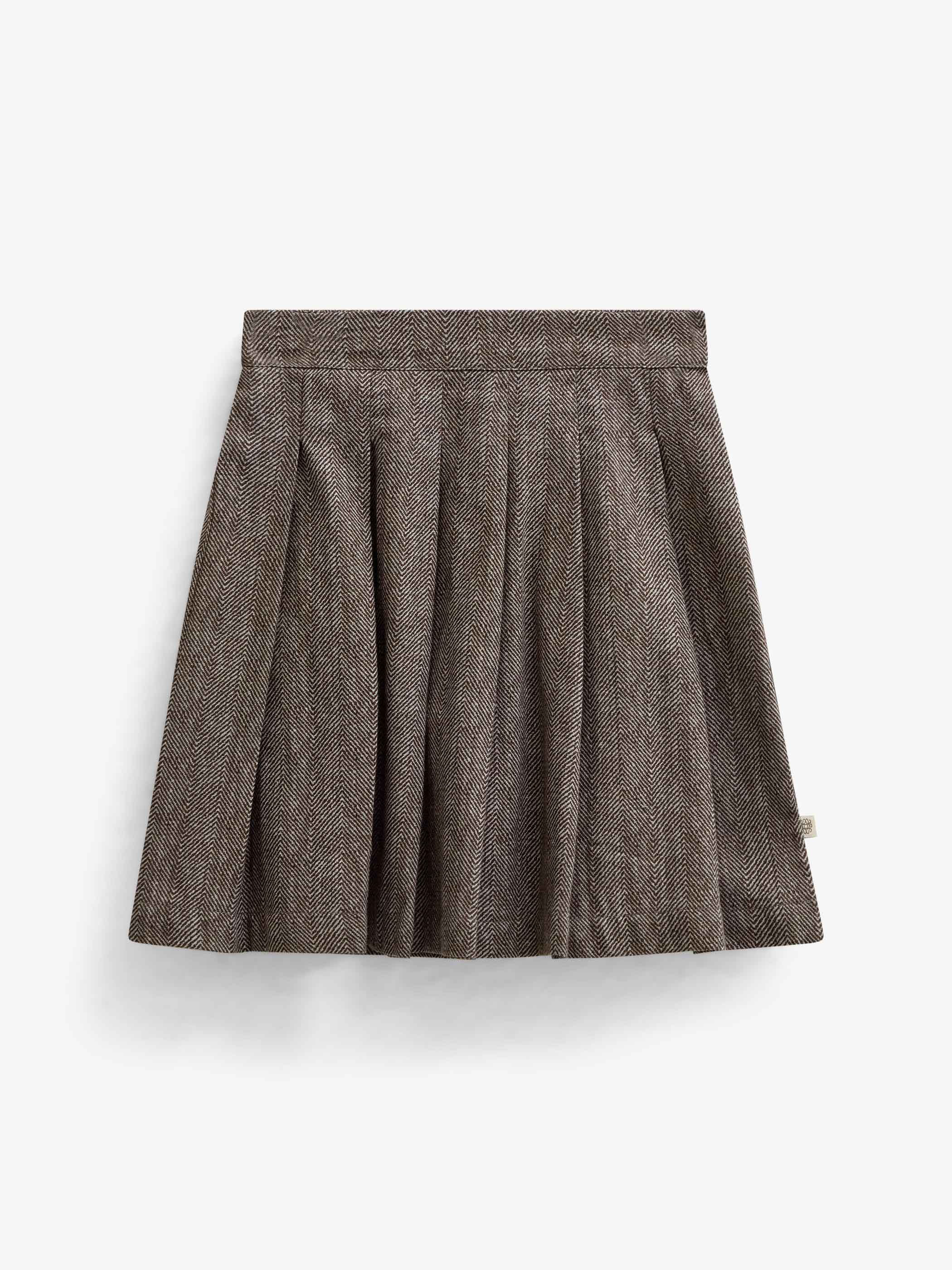 Cotton Herringbone Skirt - Tween - Dark Brown | 101521 Susse