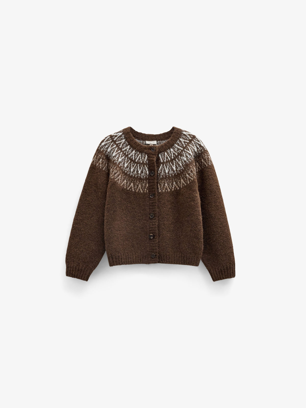 Jacquard gebreid vest Tween - Brown | 101524 Daniella