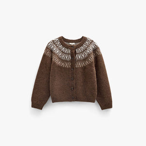 Jacquard gebreid vest Tween - Brown | 101524 Daniella