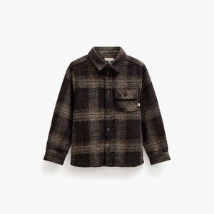 Geruit overshirt in geborstelde wolmix Tween - Brown Check | 101526 Daxton