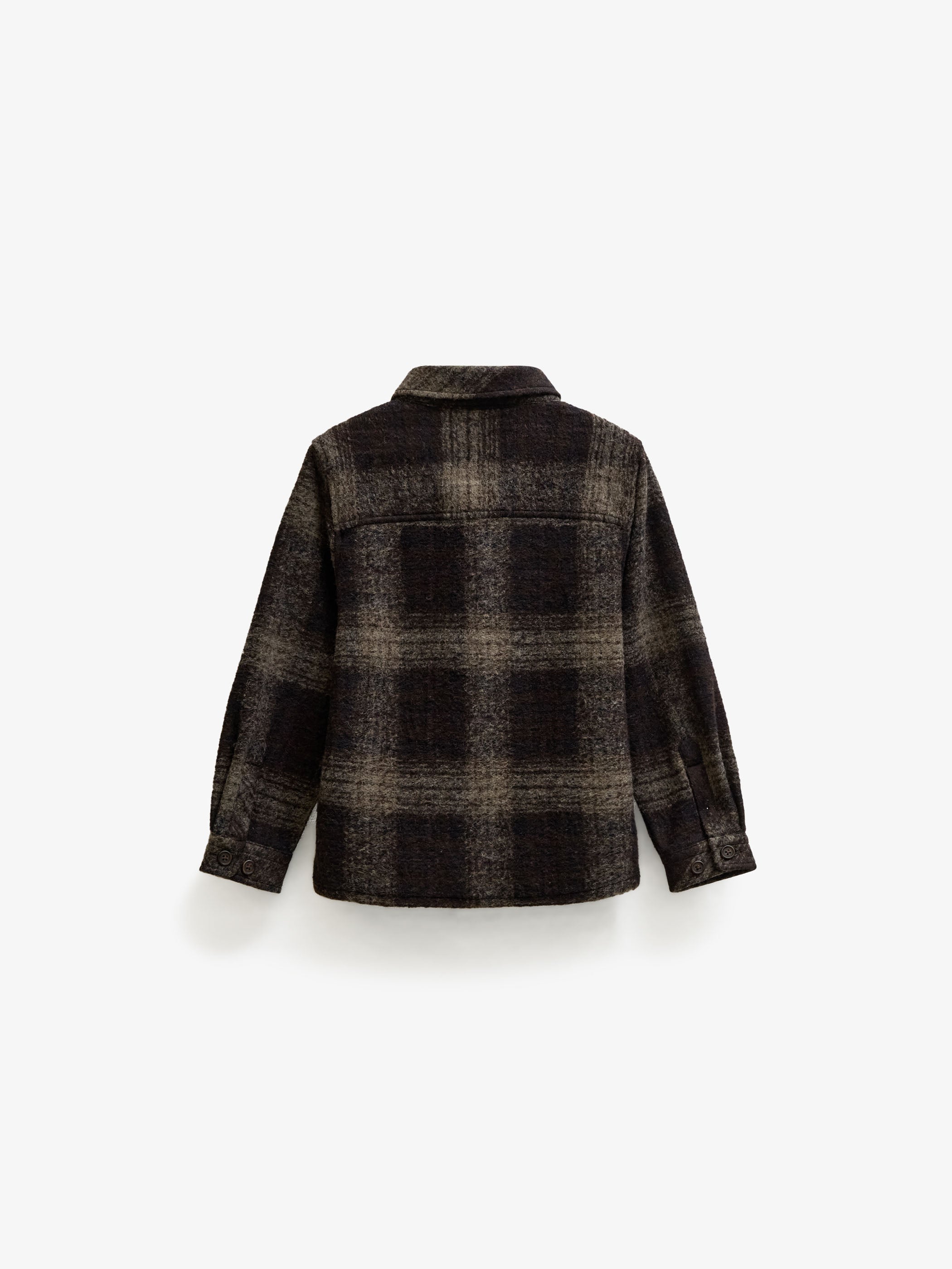 Geruit overshirt in geborstelde wolmix Kids - Brown Check | 101525 Daxton