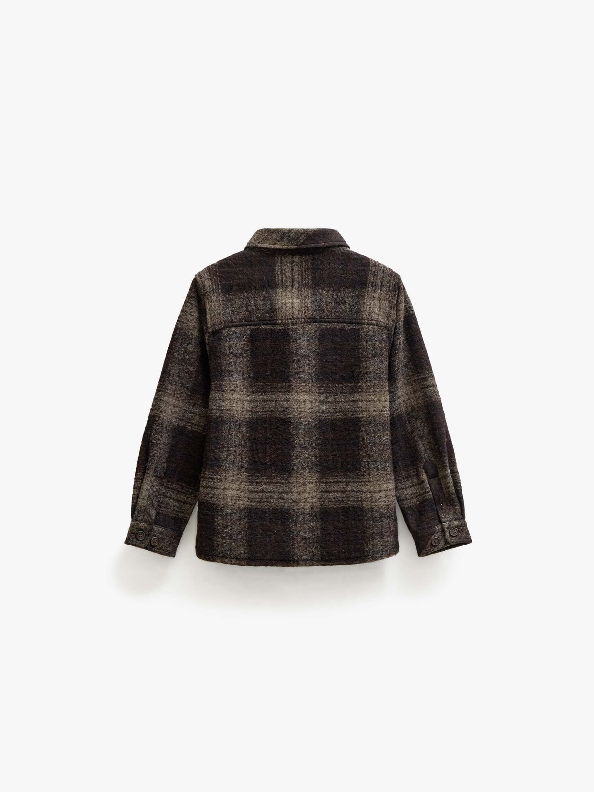 Geruit overshirt in geborstelde wolmix Kids - Brown Check | 101525 Daxton
