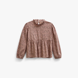 Jersey peplum blouse met print Tween - Rose/Bordeaux | 101544 Heidi