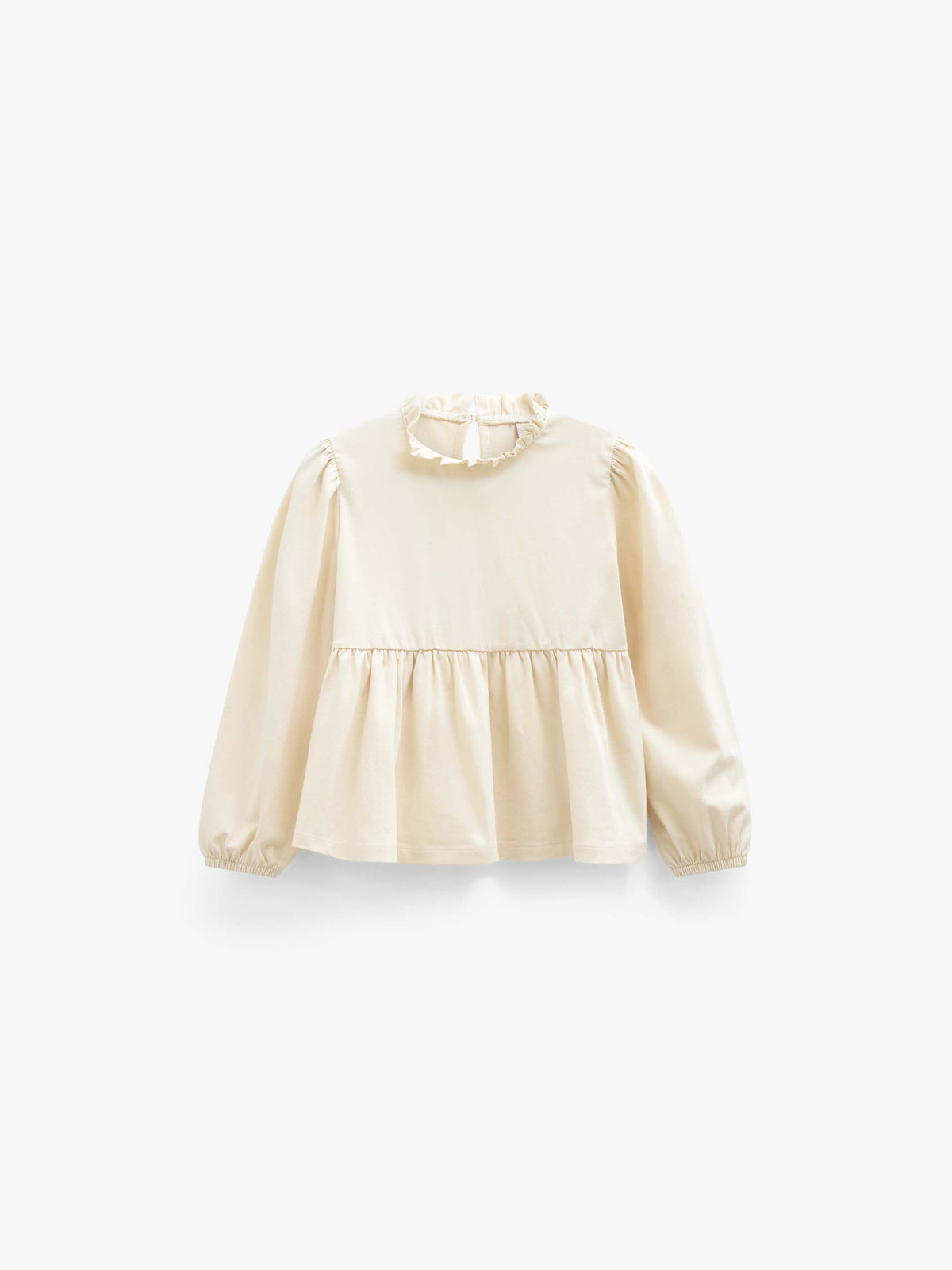 Effen jersey peplum blouse Kids - Offwhite | 101545 Heidi