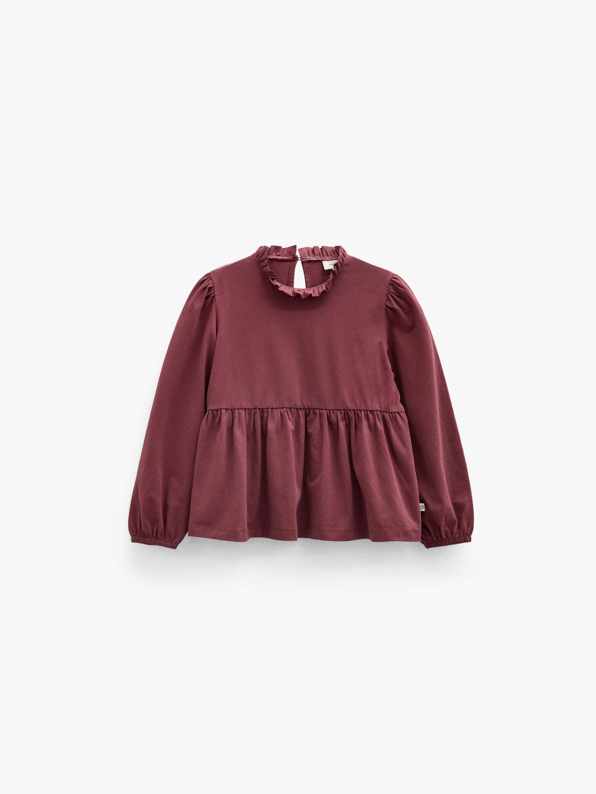 Effen jersey peplum blouse Tween - Bordeaux | 101548 Heidi
