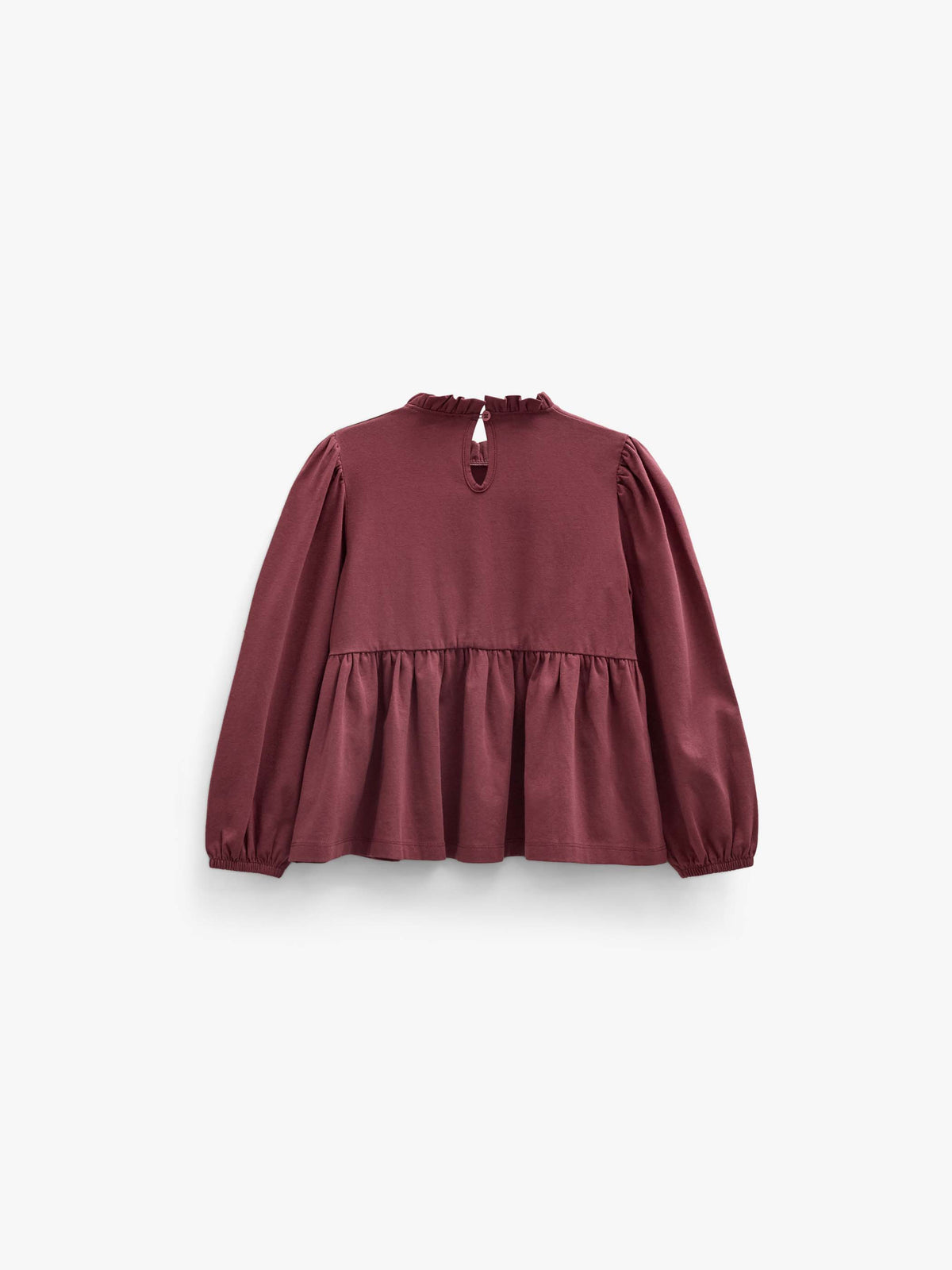 Effen jersey peplum blouse Tween - Bordeaux | 101548 Heidi