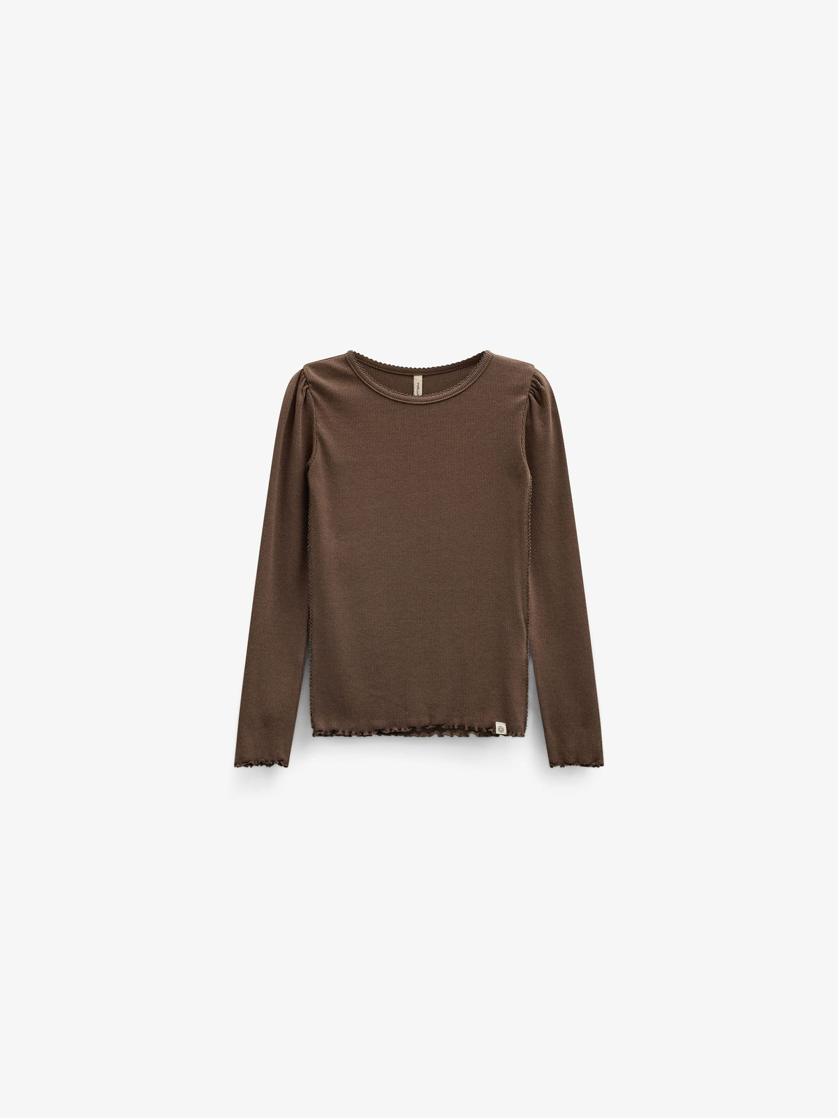 Ribbed Modal-Blend Long-Sleeve T-Shirt - Tween - Brown | 101558 Lottie