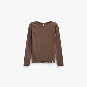 Geribd langarmshirt in modalmix Kids - Brown | 101557 Lottie