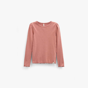 Geribd langarmshirt in modalmix Kids - Dusty Rose | 101559 Lottie