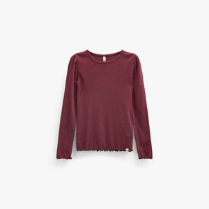 Geribd langarmshirt in modalmix Kids - Bordeaux | 101561 Lottie