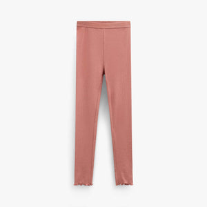 Geribde legging in modalmix Kids - Dusty Rose | 101567 Lottie