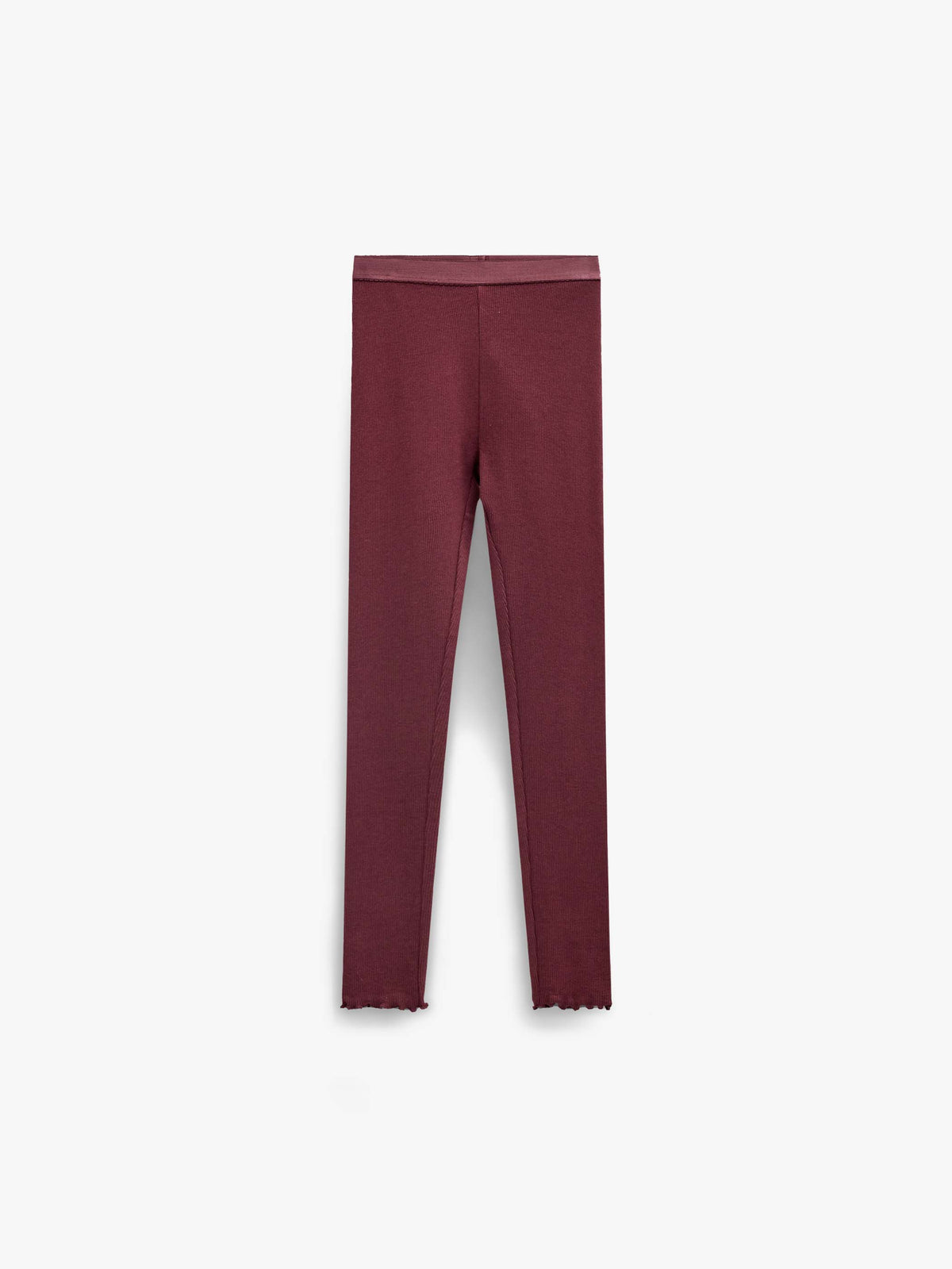 Geribde legging in modalmix Tween - Bordeaux | 101570 Lottie