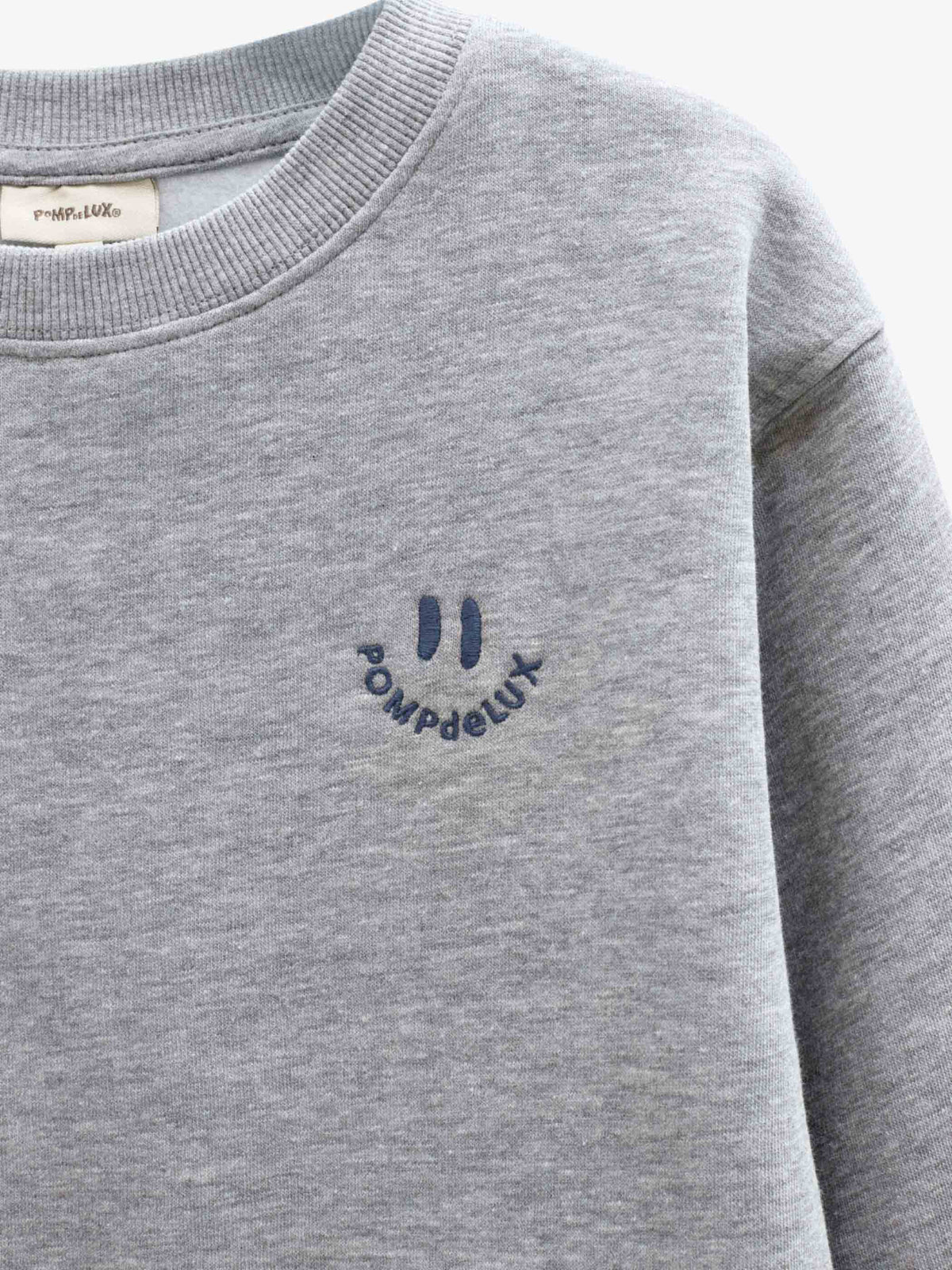 Sweatshirt met ronde hals en smileyborduursel Kids - Grey Melange | 101577 Andrew